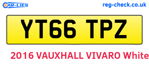 YT66TPZ are the vehicle registration plates.