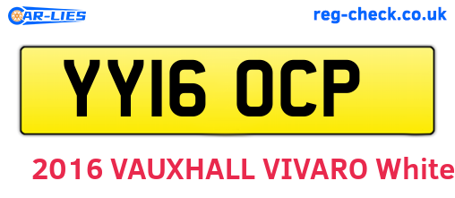 YY16OCP are the vehicle registration plates.