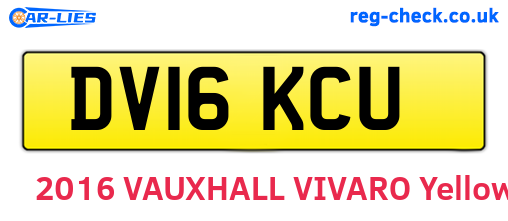 DV16KCU are the vehicle registration plates.