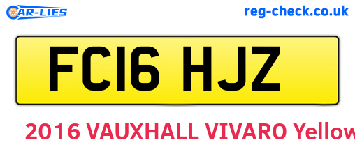 FC16HJZ are the vehicle registration plates.