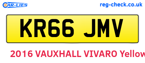 KR66JMV are the vehicle registration plates.