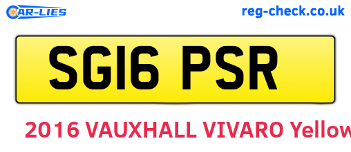 SG16PSR are the vehicle registration plates.