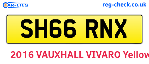 SH66RNX are the vehicle registration plates.