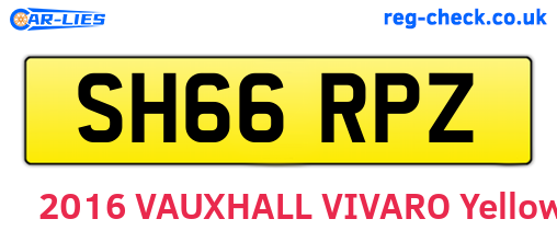 SH66RPZ are the vehicle registration plates.