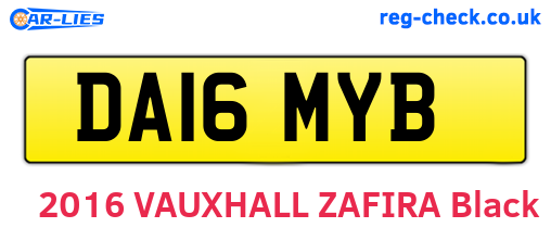DA16MYB are the vehicle registration plates.