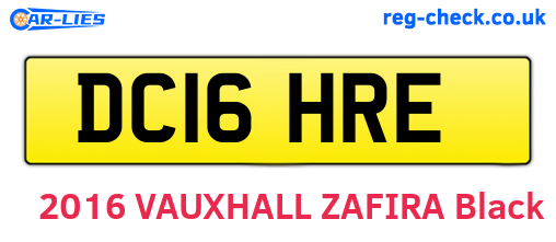 DC16HRE are the vehicle registration plates.