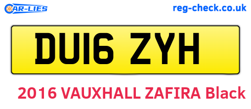 DU16ZYH are the vehicle registration plates.