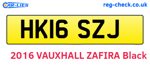 HK16SZJ are the vehicle registration plates.