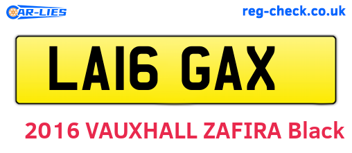 LA16GAX are the vehicle registration plates.