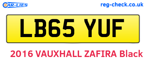 LB65YUF are the vehicle registration plates.