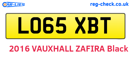LO65XBT are the vehicle registration plates.