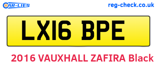 LX16BPE are the vehicle registration plates.