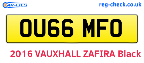 OU66MFO are the vehicle registration plates.