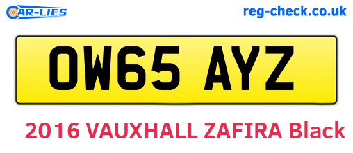 OW65AYZ are the vehicle registration plates.