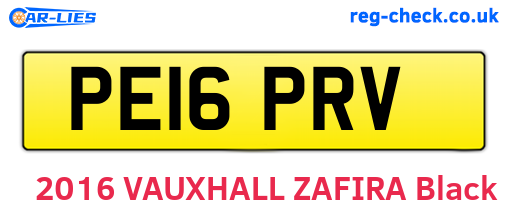 PE16PRV are the vehicle registration plates.