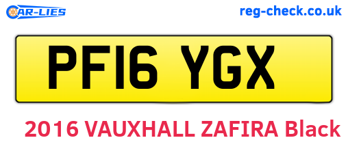 PF16YGX are the vehicle registration plates.