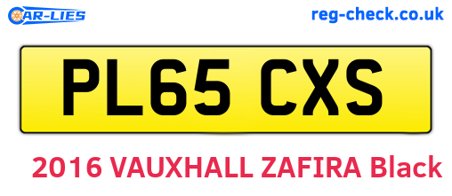 PL65CXS are the vehicle registration plates.