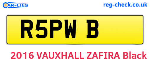 R5PWB are the vehicle registration plates.