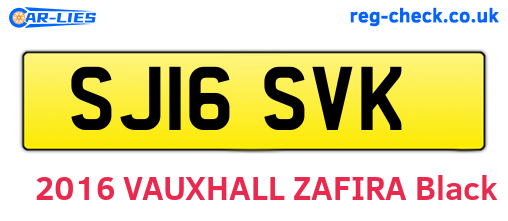 SJ16SVK are the vehicle registration plates.