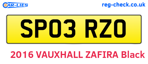SP03RZO are the vehicle registration plates.