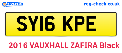 SY16KPE are the vehicle registration plates.