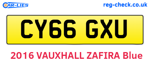 CY66GXU are the vehicle registration plates.