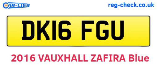 DK16FGU are the vehicle registration plates.