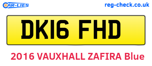 DK16FHD are the vehicle registration plates.