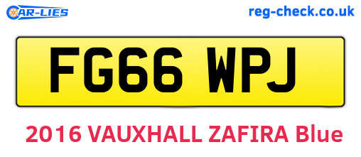 FG66WPJ are the vehicle registration plates.