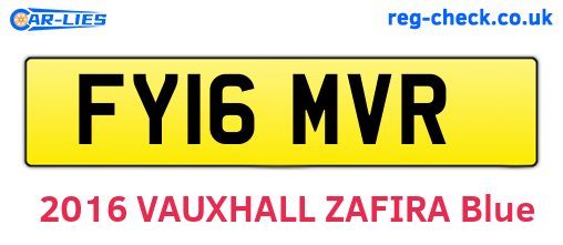 FY16MVR are the vehicle registration plates.