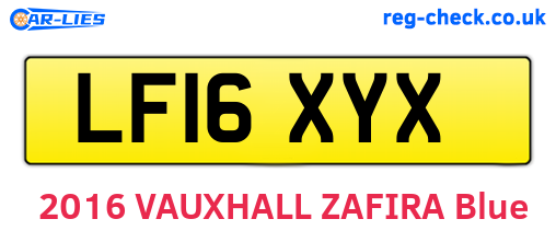 LF16XYX are the vehicle registration plates.