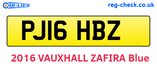 PJ16HBZ are the vehicle registration plates.