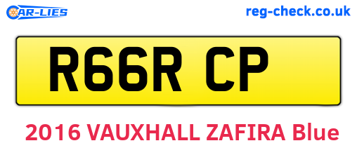 R66RCP are the vehicle registration plates.