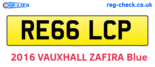 RE66LCP are the vehicle registration plates.