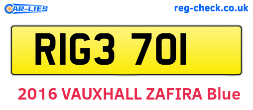 RIG3701 are the vehicle registration plates.