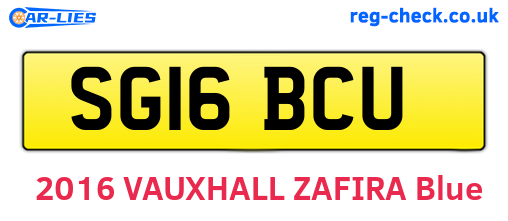 SG16BCU are the vehicle registration plates.