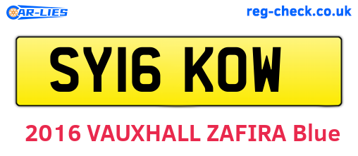 SY16KOW are the vehicle registration plates.