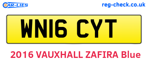 WN16CYT are the vehicle registration plates.