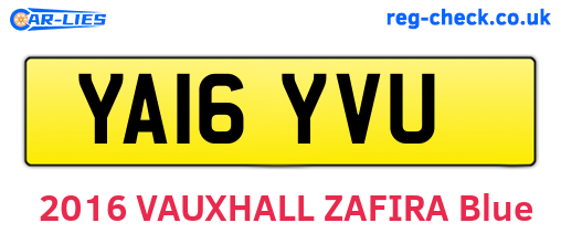 YA16YVU are the vehicle registration plates.