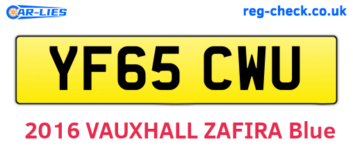 YF65CWU are the vehicle registration plates.