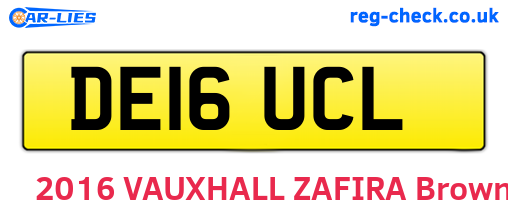 DE16UCL are the vehicle registration plates.