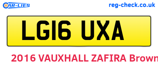 LG16UXA are the vehicle registration plates.