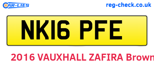 NK16PFE are the vehicle registration plates.