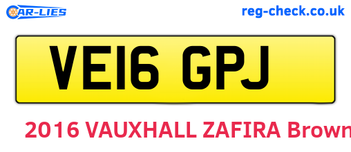 VE16GPJ are the vehicle registration plates.