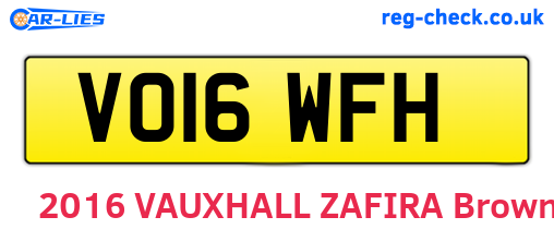 VO16WFH are the vehicle registration plates.