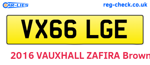 VX66LGE are the vehicle registration plates.