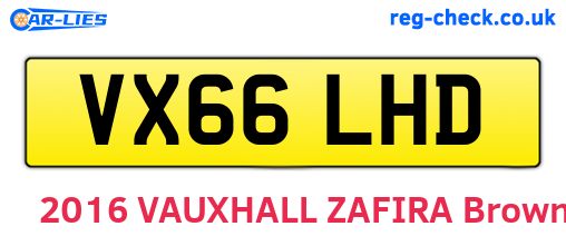 VX66LHD are the vehicle registration plates.