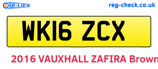 WK16ZCX are the vehicle registration plates.