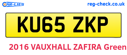 KU65ZKP are the vehicle registration plates.