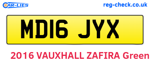 MD16JYX are the vehicle registration plates.